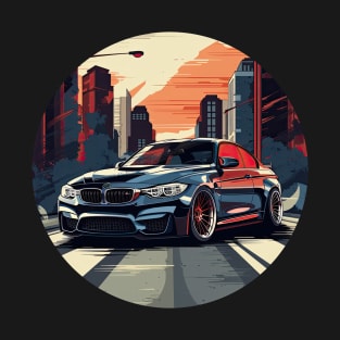 BMW inspired car in front of a modern background and city skyline awesome T-Shirt