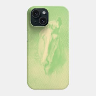 Horse emerging from the alien green mist Phone Case