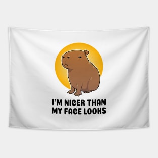 I'm nicer than my face looks Capybara Tapestry