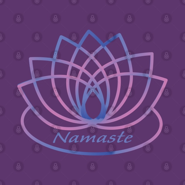 Namaste Purple and Pink Lotus Flower by Hedgie Designs