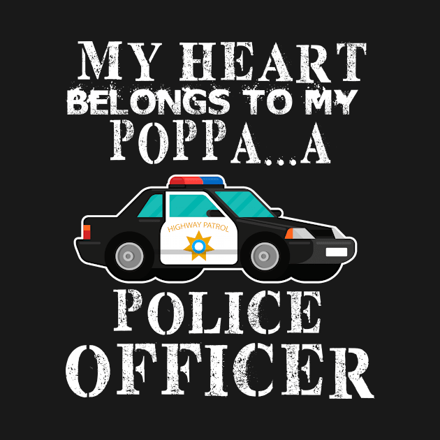 Police Dad Shirt My Heart Belongs Shirt POPPA...A by CarleyMichaels