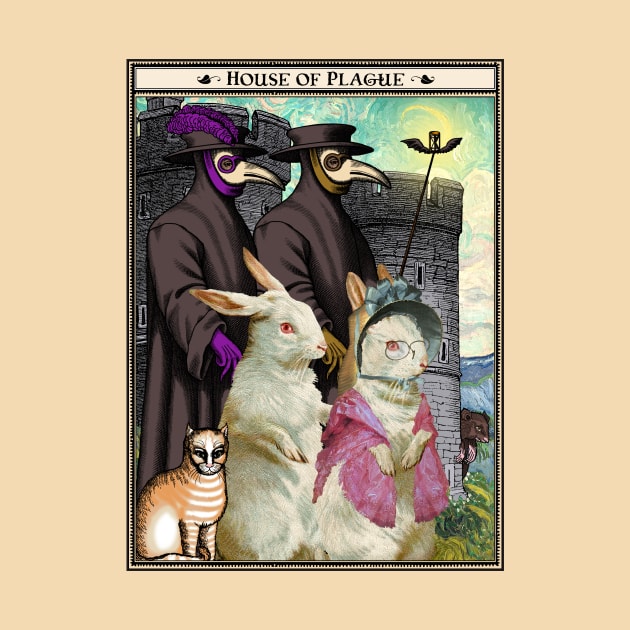 Plague Doctor and Rabbit Family by GrayHareCards