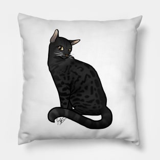 Cat - Bengal Cat - Charcoal Pillow