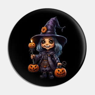 Crochet Spooky Scary Witchy Garden Halloween Gnome Pumpkin Decoration Pin