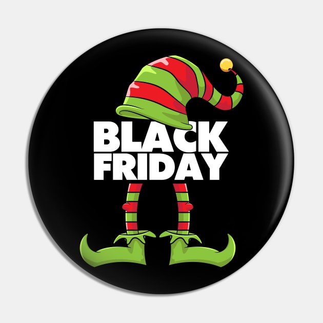 Black Friday Elf Squad Funny Shopping Shirt Women Men Pin by teeleoshirts