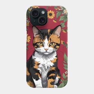 Maryland Calico Cat And Black Eyed Susan Flowers 3 Phone Case