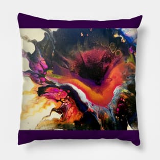 "Reactive Desire" acrylic fluid art painting Pillow