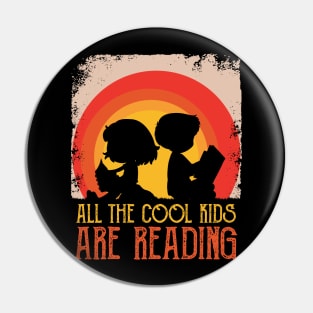 All The Cool Kids Are Reading Book Vintage Reto Sunset Pin