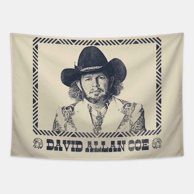 David Allan Coe //// Retro Style Fan Design Tapestry by DankFutura