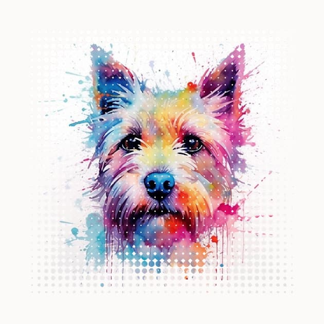 Vibrant Watercolor Dog by Repo.Art