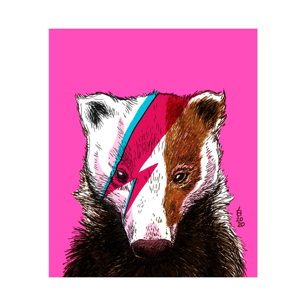 Pop Art Bowie Badger 1 by shiro