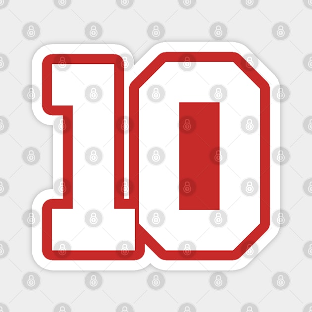 Number 10 Sports Magnet by Shariss