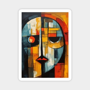 Sadness Abstract Face Art Magnet