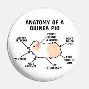 Anatomy of a Guinea Pig: Yellow and White Abyssinian (Black Text) Pin