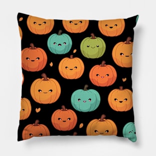 Adorable Pumpkin Pattern Hallloween Design Pillow