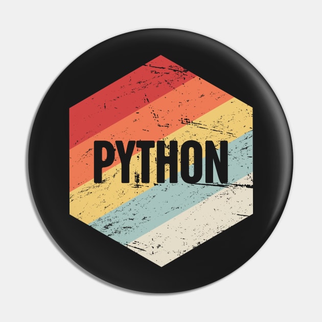 Retro Python Programming Icon Pin by MeatMan