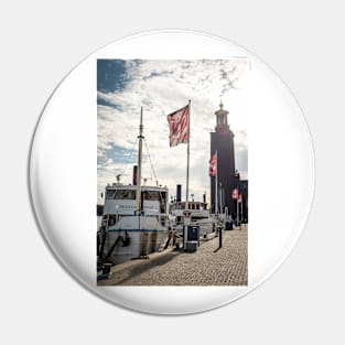 An old steamboat arrives at a pier in the Swedish capital Stockholm Pin