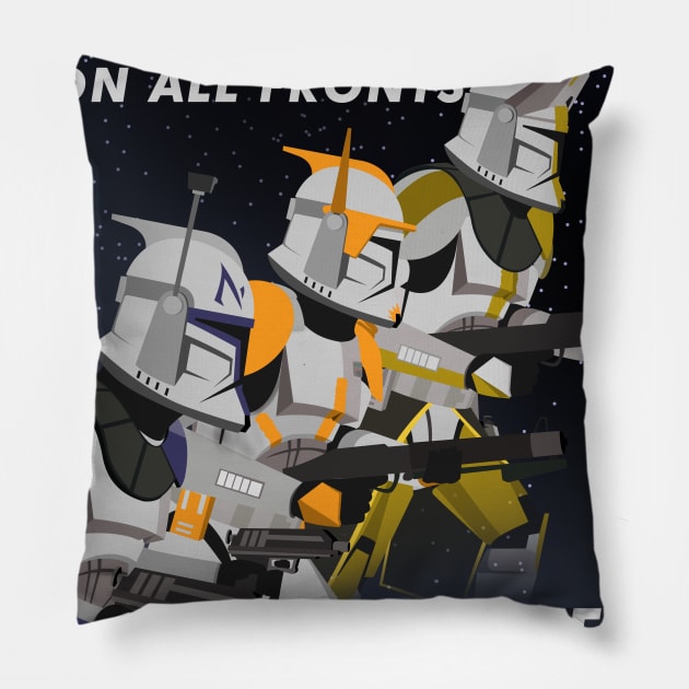 Attack on All Fronts Pillow by thouless_art