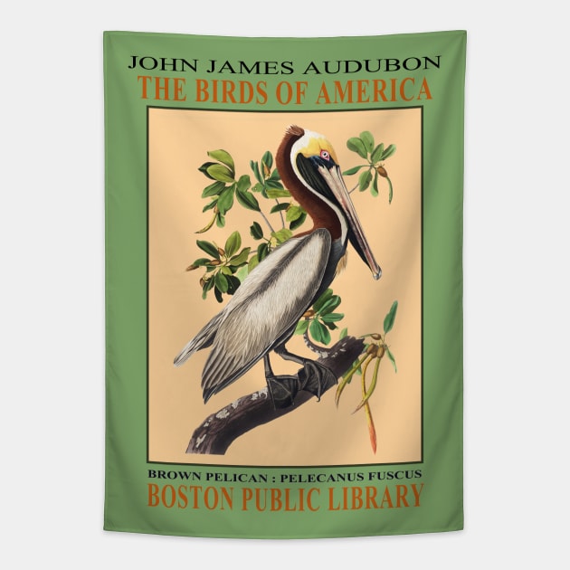 Audubon Pelican Exhibition Print Tapestry by RockettGraph1cs