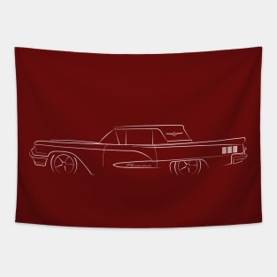 1960 Ford Thunderbird - profile stencl, white Tapestry