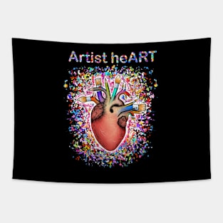 Artist human heart,cute artistic heart Tapestry