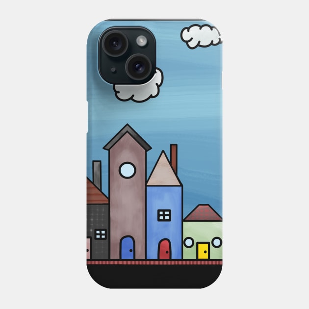 Whimsical City Street Phone Case by Slightly Unhinged