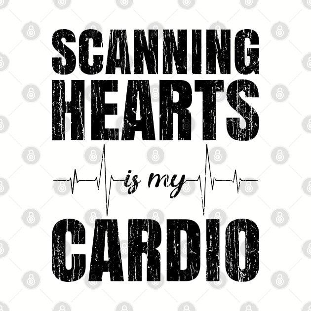 Scanning Hearts Is My Cardio // Black by Throbpeg