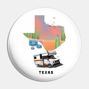 Texas Map Travel poster Pin