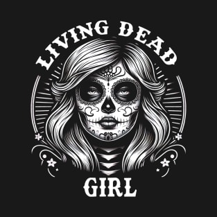 Living Dead Girl Sugar Skull Halloween Horror Fan Graphic T-Shirt