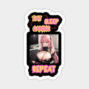 Eat Sleep Gaming Repeat Anime Girl Magnet