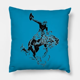 Western Era - Cowboy on Horseback 7 Pillow