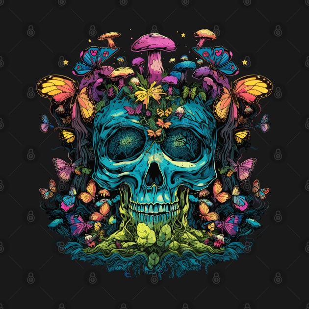 Skull Tree Butterfly Garden by MushMagicWear