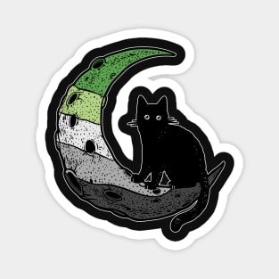 Aromantic Cat Moon Magnet