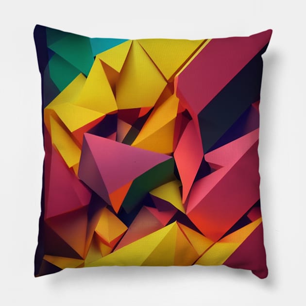 Abstract dimensional glowing lines Pillow by AmazinfArt