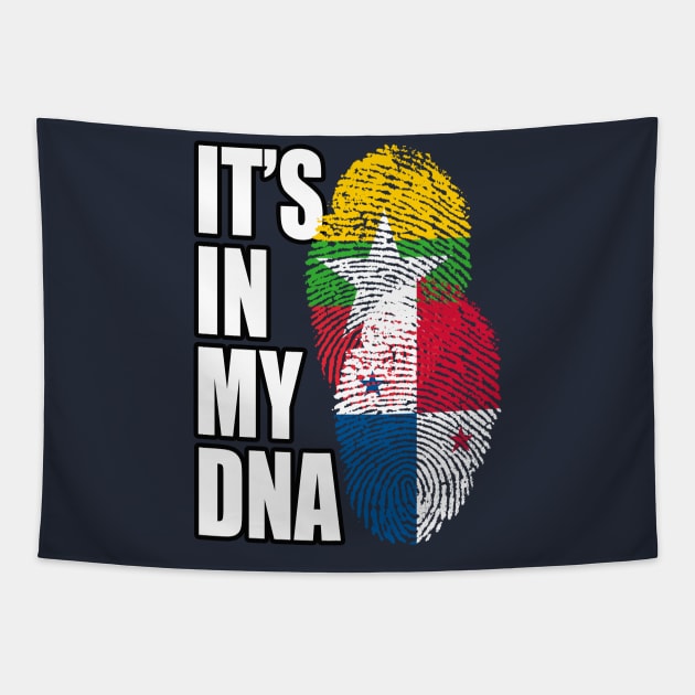 Burmese And Panamanian Mix DNA Flag Heritage Gift Tapestry by Just Rep It!!