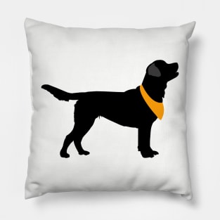 Black Lab Black Labrador Retrievers Pattern in ORANGE Pillow