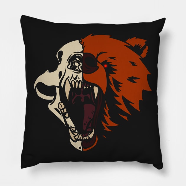 Grizzly Skull Pillow by KingVego