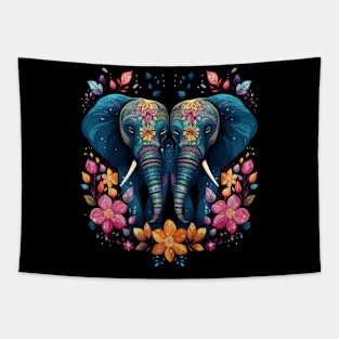 Elephant Couple Valentine Tapestry