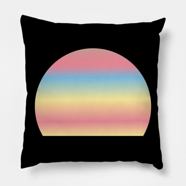 Sunset Sunrise Colorful Retro Style Pillow by Protshirtdesign