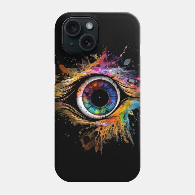 Colourful Eye In A Black Sky Phone Case by TooplesArt