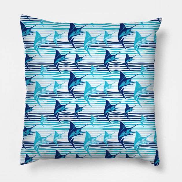 blue fish Pillow by spoilerinc