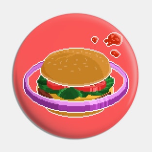 Pixelart Burger Planet Pin