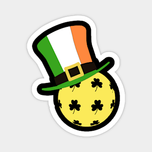 Irish Pickleball with Shamrocks and Irish Flag Magnet