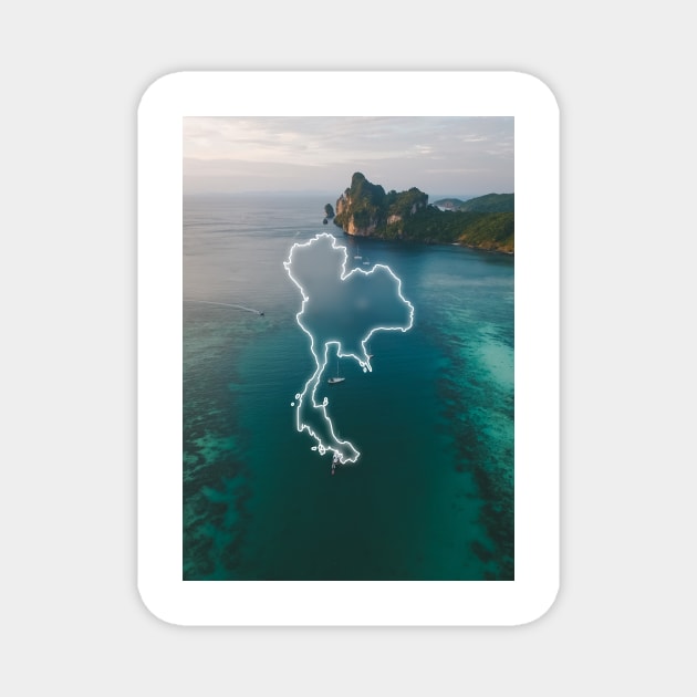 Thailand Country Map | Luminous Landscapes Magnet by Visitify