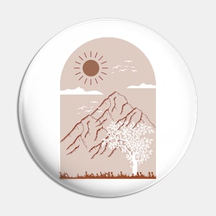 Boho Neutral Minimalist Landscape Nature Mounted Print Pin