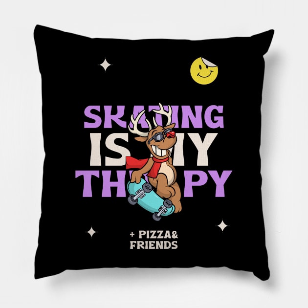 Skating is my therapy Skating Pillow by E-Skateboardsgermany