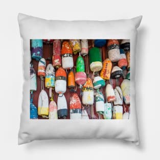 Colorful lobster pot bouys Pillow