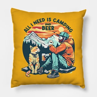 All I Need Is Camping And Beer Pillow