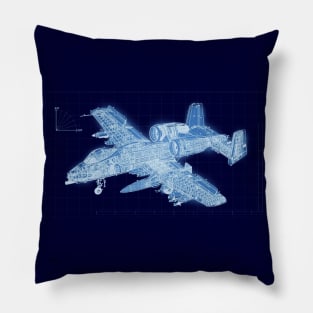 Blueprint Fighter Jet Pillow