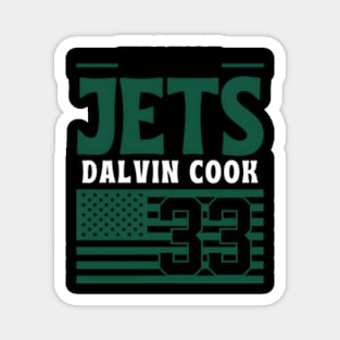 New York Jets Cook 33 American Flag Football Magnet